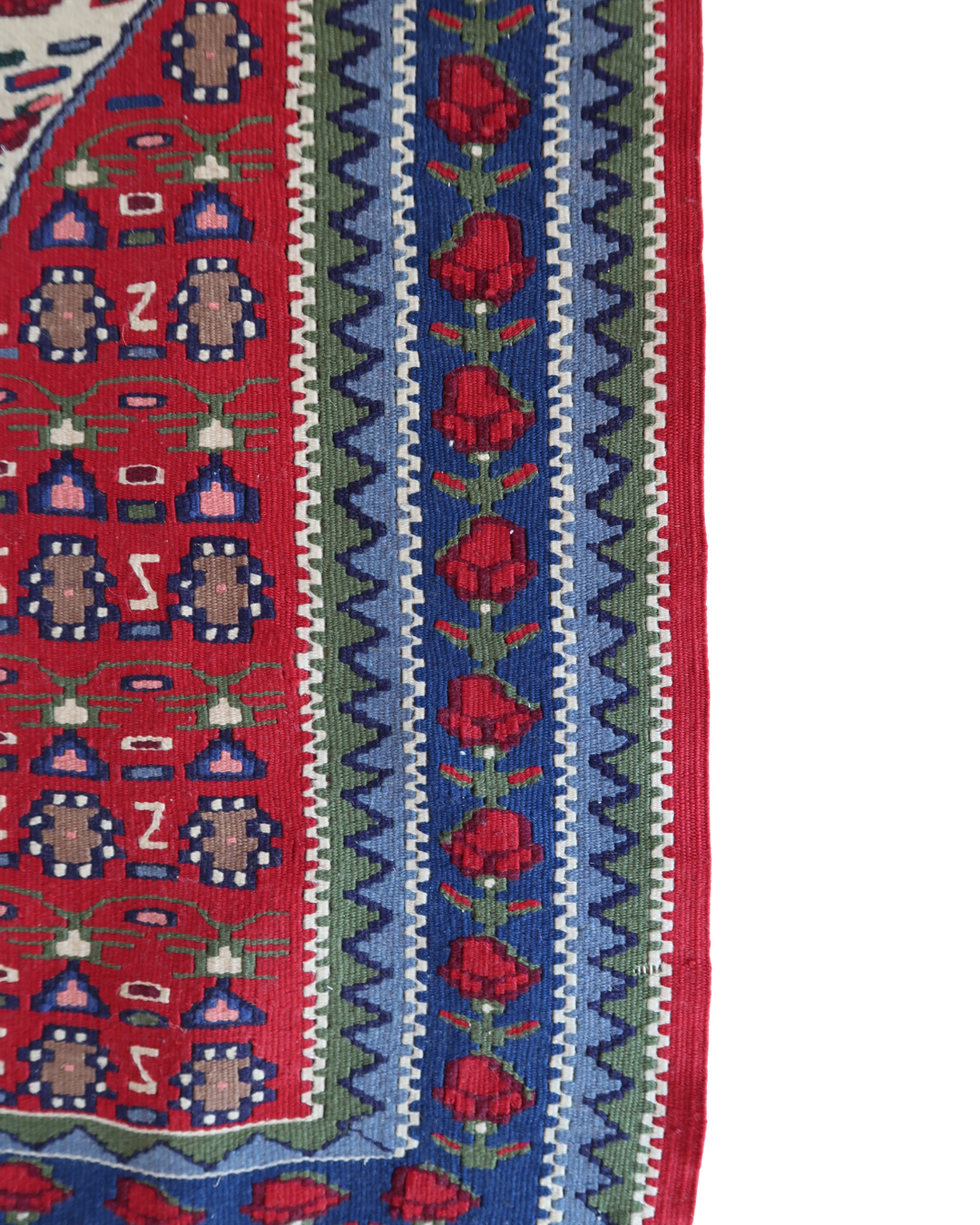 Vintage Diamond Floral Rug (Red)
