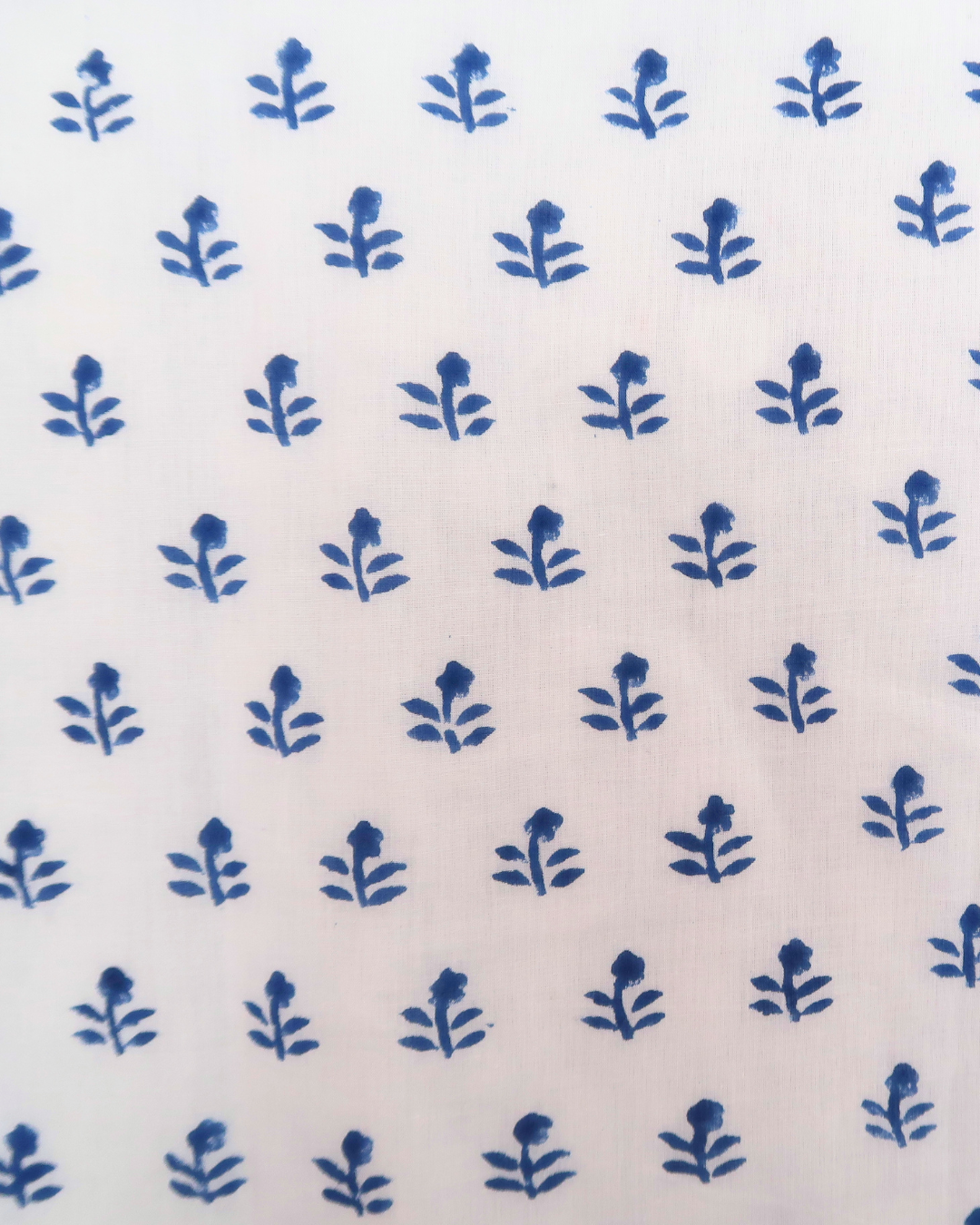 Blue and White Handblock Printed Quilt (King)