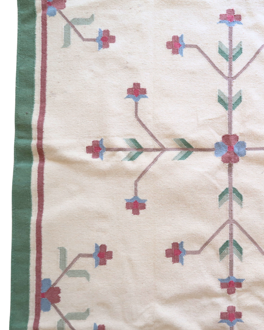 Green Flower Rug (Vintage)