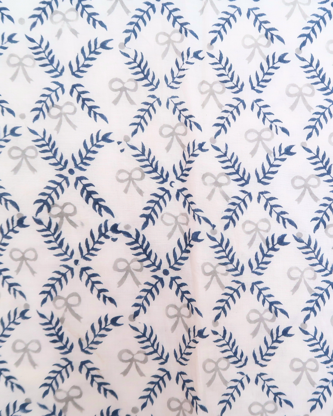 Blue and Gray Handblock Printed Quilt (Queen)