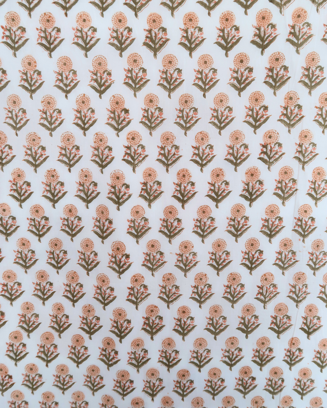 Saffron and Olive Handblock Printed Quilt (King)