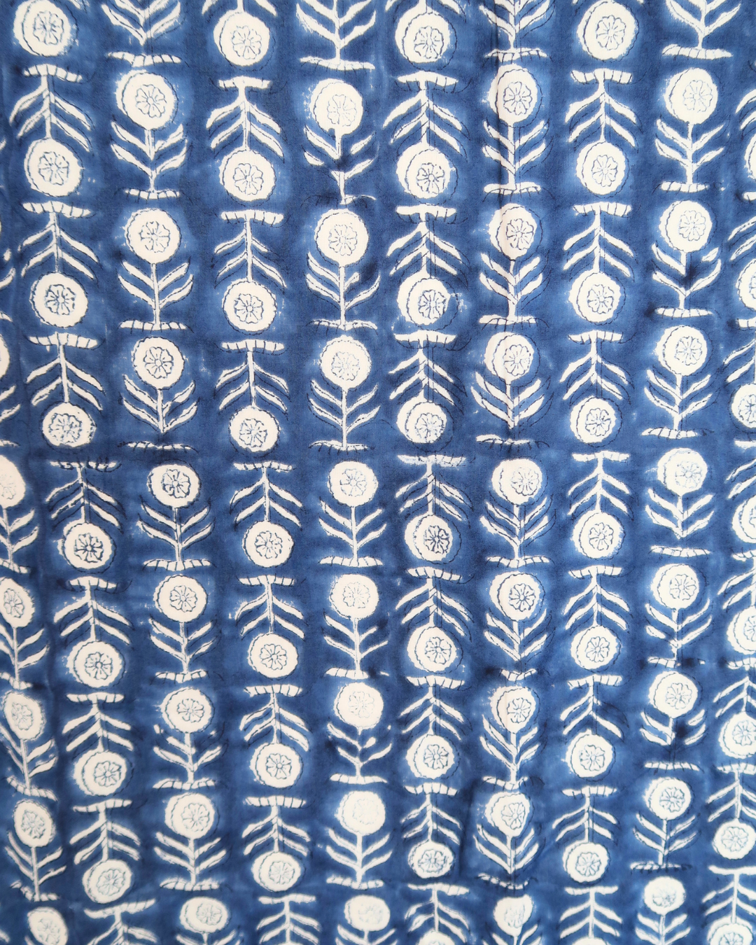 Blue and White Handblock Printed Quilt (King)